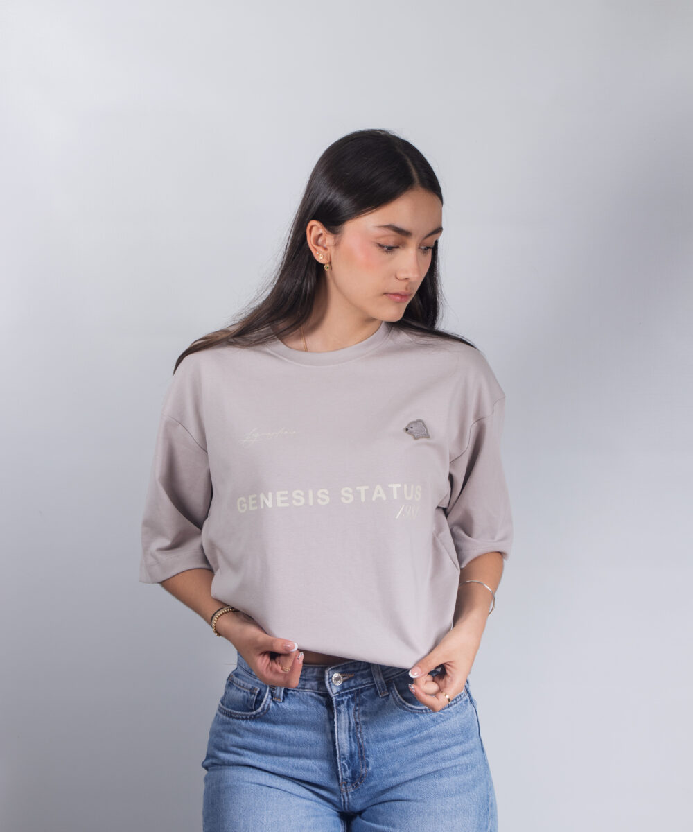 camiseta oversize genesis gris clara