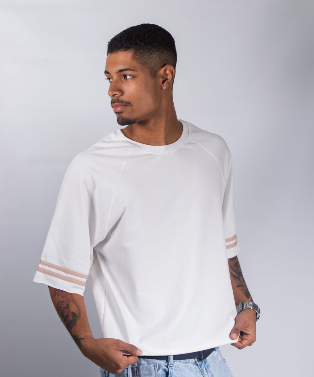 camiseta moon oversize hombre vainilla